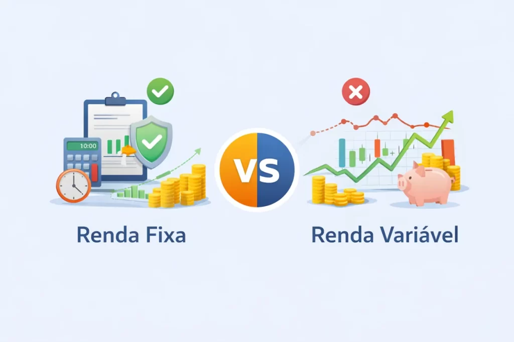 Comparação entre renda fixa e renda variável em uma estratégia de investimentos